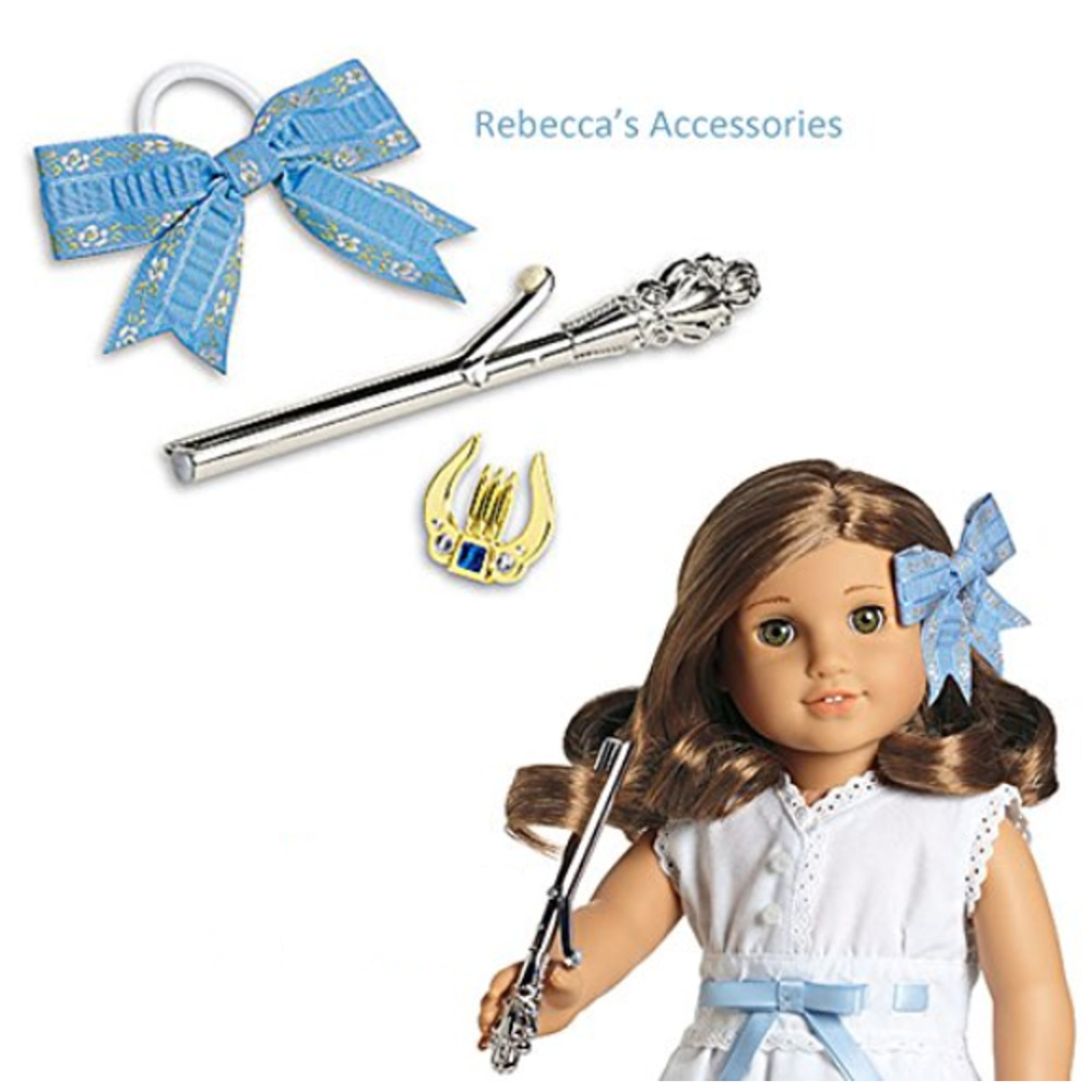 American Girl Rebecca Hair Bow Styling Set Curling Iron Jeweled Comb Accessories